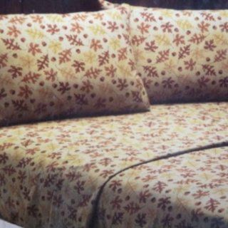 Northcrest Twin Sheet Set Brown Acorn Single Flannel Bed Sheets Leaf & Nuts   Northcrest Home
