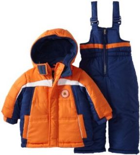 iXtreme Baby Boys Infant Colorblock Snowsuit, Orange, 18 Months Clothing