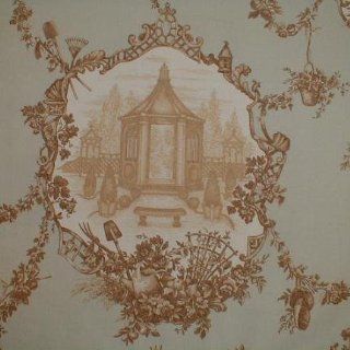 54" Wide Braemore Fabric, Garden Toile Color Aqua, Toile Fabric By the Yard  Other Products  