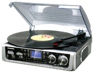 Sylvania SRCD873 Radio Turntable with USB (Silver) (Discontinued by Manufacturer) Electronics