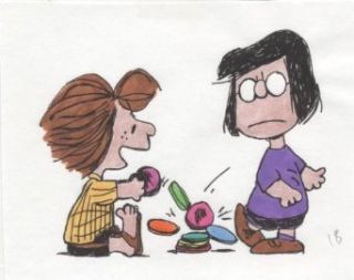 Peanuts Characters Pogs, Original Illustrations, featuring Marcy and Peppermint Patty Charles Schulz Entertainment Collectibles