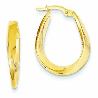 14K Gold Twist Hoop Earrings Jewelry
