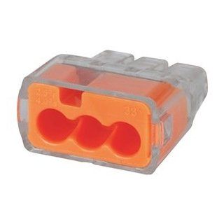 Push In Connector, 3 Port, Orange, PK 5000   Electronic Component Wire  