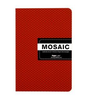 Grandluxe Red Mosaic Leatherette Journal, 128 Sheets, 8.25 x 5.875 Inches (310523)  Composition Notebooks 