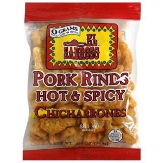 El Sabroso Chicharrones Pork Rinds, Hot & Spicy, 0.875 Ounce Units (Pack of 60)  Grocery & Gourmet Food