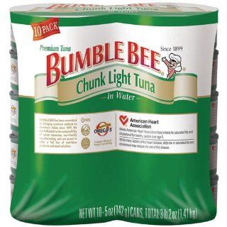 Bumble Bee Chunk Light Tuna in Water   5oz (pack of 10)  Packaged Tuna Fish  Grocery & Gourmet Food