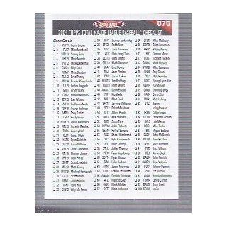 2004 Topps Total #876 Checklist Unmarked Sports Collectibles