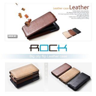 Rock Flip Cover Premium Leather Case for Samsung Galaxy i9220 Note 7000   Black Cell Phones & Accessories