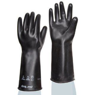 Showa Best 878 Unlined Butyl Glove, Smooth Grip, Rolled Cuff, Chemical Resistant, 25 mils Thick, 14" Length, Large (Pack of 1 Pair) Chemical Resistant Safety Gloves