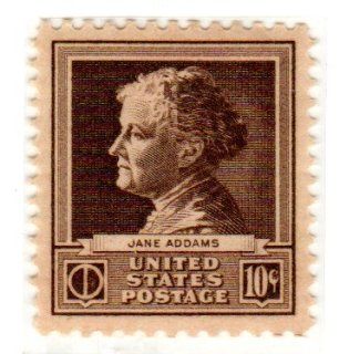 Postage Stamps United States. One Single 10 Cents Dark Brown, Famous Americans Issue, Scientists, Jane Addams, Stamp Dated 1940, Scott #878. 