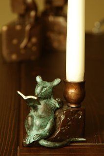 Reading Mouse Candleholder   Candlestick Holders