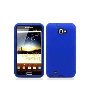 Blue Black Hard Soft Gel Dual Layer Cover Case for Samsung Galaxy Note N7000 SGH I717 SGH T879 Cell Phones & Accessories