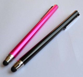 Bargains Depot (Pink & Black) 2 pcs (2 in 1 Bundle Combo Pack) SILM / ACCURATE / FINE POINT / THINNER BARREL Capacitive Stylus/styli Universal Touch Screen Pen for Tablet PC & eReader Devices  Vinci Tab II M MV VS 1001 VM 5610 // Vinci Tab II VS 