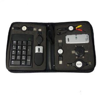 Universal USB2.0 Notebook/Laptop Essentials Peripheral Travel Kit with Keypad/Mouse/USB Hub/RJ45 Cable/earphone mic and usb A/M cable Electronics