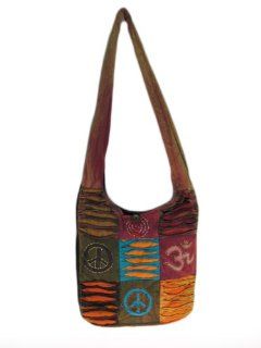Indian Embroidered Boho Hippie Om & Peace Yoga Bag  Yoga Mat Bags  Sports & Outdoors