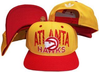 Atlanta Hawks Yellow/Red Two Tone Plastic Snapback Adjustable Plastic Snap Back Hat / Cap  Sports Fan Baseball Caps  Sports & Outdoors