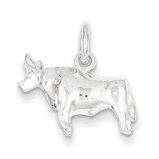 Sterling Silver Bull Charm Jewelry