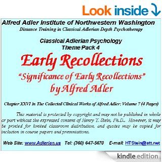 Early Recollections An Adlerian View (Theme Pack 4 on Selected Topics)   Kindle edition by Alfred Adler, Ph.D. Henry T. Stein. Health, Fitness & Dieting Kindle eBooks @ .