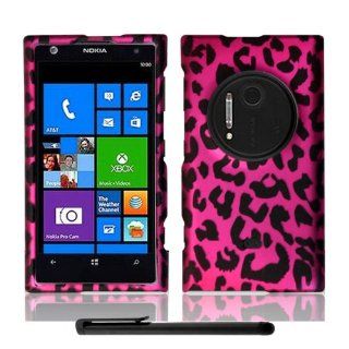 Artistic Beautiful Design Nokia Lumia 1020 Elvis (AT&T / Microsoft Windows Phone 8) Hard Protector Cover Case + Bonus Long Arch 5.5" Baby Blue Screen Cleaning Cloth + Bonus 4" Metallic Black Capacitive Stylus Pen (Black Pink Safari Leopard / 