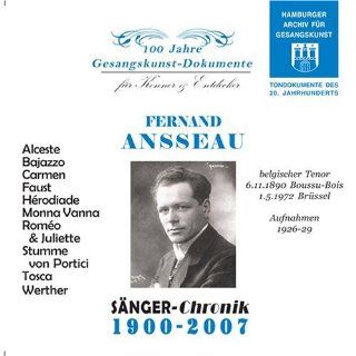 Fernand Ansseau Historical Recordings 1926 29 Music