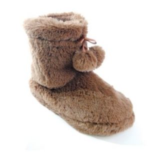 Womens/Ladies Fluffy Boot Slippers Shoes
