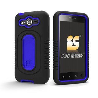 Huawei Mercury (M886) Duo Shield Hybrid Case   Black/Blue Cell Phones & Accessories