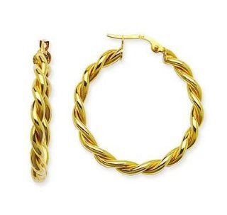 14kt Yellow Gold Braided Hoop Earrings Jewelry