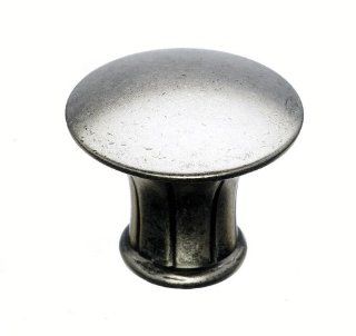 Top Knobs M911 Edwardian Collection 1 1/4 Inch Pewter Antique Lund Mushroom Cabinet Knob, Pewter Antique   Cabinet And Furniture Knobs  