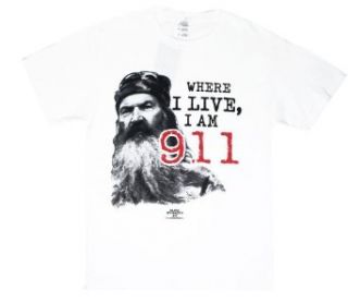 I Am 911   Duck Dynasty T shirt Adult 3XL   White at  Mens Clothing store