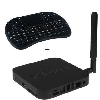 MINIX NEO X7 US Plug TV BOX Rockchip RK3188 Quad Core Cortex A9 1.6GHz (1.8GHz max) RK3188/2G/16G BT External wifi antenna + Rii mini i8 Wireless Keyboard with Touchpad for PC Pad Google Andriod TV Box(black) Electronics