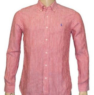 Polo Ralph Lauren Men's Linen Custom Fit Shirt Red 2XL at  Mens Clothing store Button Down Shirts