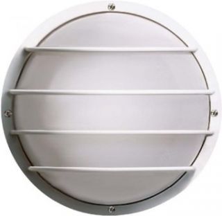 Nuvo SF77/892 Bulkhead 1 Light Round Cage Energy Star CFL, Textured Black   Wall Porch Lights  