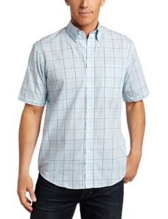 Van Heusen Men's CVC Wrinkle Free Large Grid Shirt, Aqua Delphinium, XX Large at  Mens Clothing store Button Down Shirts