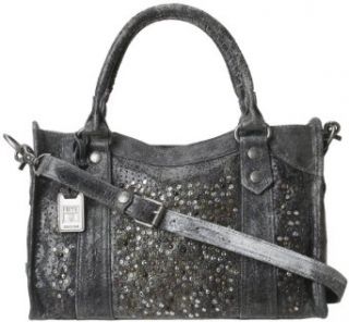 Frye Deborah Glazed Vintage DB893 SLT Satchel, Slate, One Size Top Handle Handbags Clothing