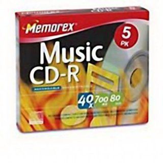 Memorex 40x Write Once CD R For Audio   5 Pack, Jewel Cases Electronics