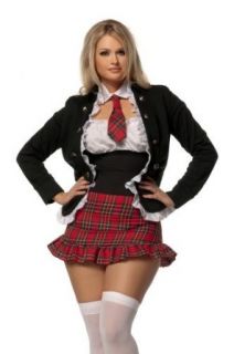 Mystery House Costumes School Girl with Jacket Plus  Size, Multi, 2X Clothing