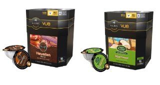 32 Count  Tropical Coconut Coffee Vue Cup For Keurig Vue Brewers   Tully's Hawaiian, Green Mountain Island Coconut  Coffee Brewing Machine Cups  Grocery & Gourmet Food