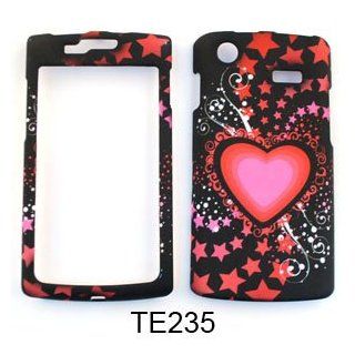 Samsung Captivate i897 Pink Heart and Stars on Black Hard Case/Cover/Faceplate/Snap On/Housing/Protector Cell Phones & Accessories
