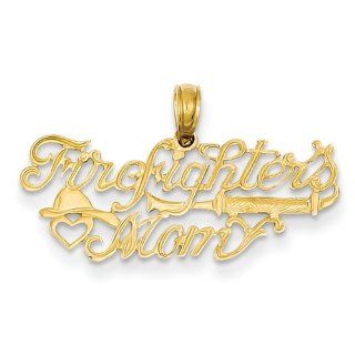 14k Firefighter's Mom Pendant Pendant Necklaces Jewelry