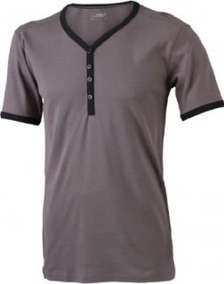 James & Nicholson Men's Henley Contrast T Shirt at  Mens Clothing store
