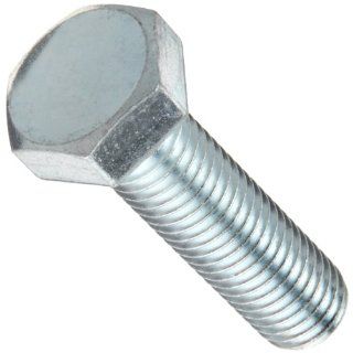 Class 10.9 Steel Hex Bolt, Zinc Blue Chromate Plated Finish, Metric, Metric Coarse Threads, Meets DIN 933/ISO 898 Specifications, M12 1.75 Thread Size, 35mm Length, Fully Threaded, Pack of 50