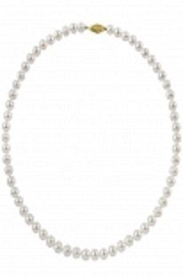 16" 7 8MM AA+ Freshwater Pearl Necklace with 10K Yellow Gold Clasp Pearl Strands Jewelry
