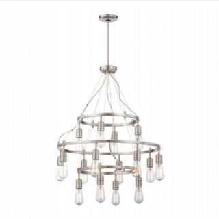Downtown Edison 36 inch Brushed Nickel 16 Light Chandelier    
