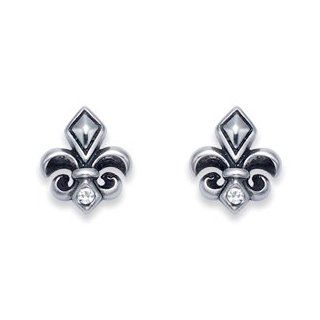 Stainless Steel Fleur De Lis Stud Earrings Jewelry