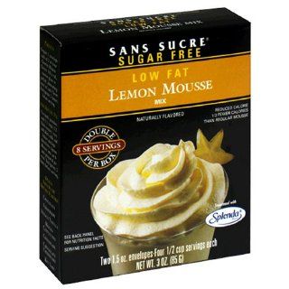 Sans Sucre Sugar Free Low Fat Lemon Mousse Mix, 3 Ounce Packages (Pack of 12)  Pudding Mixes  Grocery & Gourmet Food