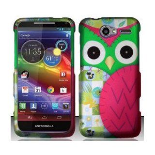 4 Items Combo For Motorola Electrify M XT901 (US Cellular) Colorful Owl Design Snap On Hard Case Protector Cover + Car Charger + Free Neck Strap + Free Animal Rubber Band Bracelet Cell Phones & Accessories