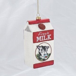 Glass Milk Carton "fresh Milk" Ornament   Decorative Hanging Ornaments
