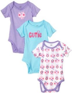 Lamaze Baby Girls Newborn 3 Pack Flower Kitty Bodysuits, Turquoise, 0 3 Months Clothing
