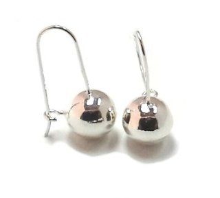 .925 Sterling Silver Drop Ball Earrings Kidney Wire Hanging Jewelry