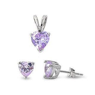 925 Sterling Silver Heart Alexandrite Cz Set Comes on .925 Sterling Silver 16" to 18 Adj Box Chain Jewelry